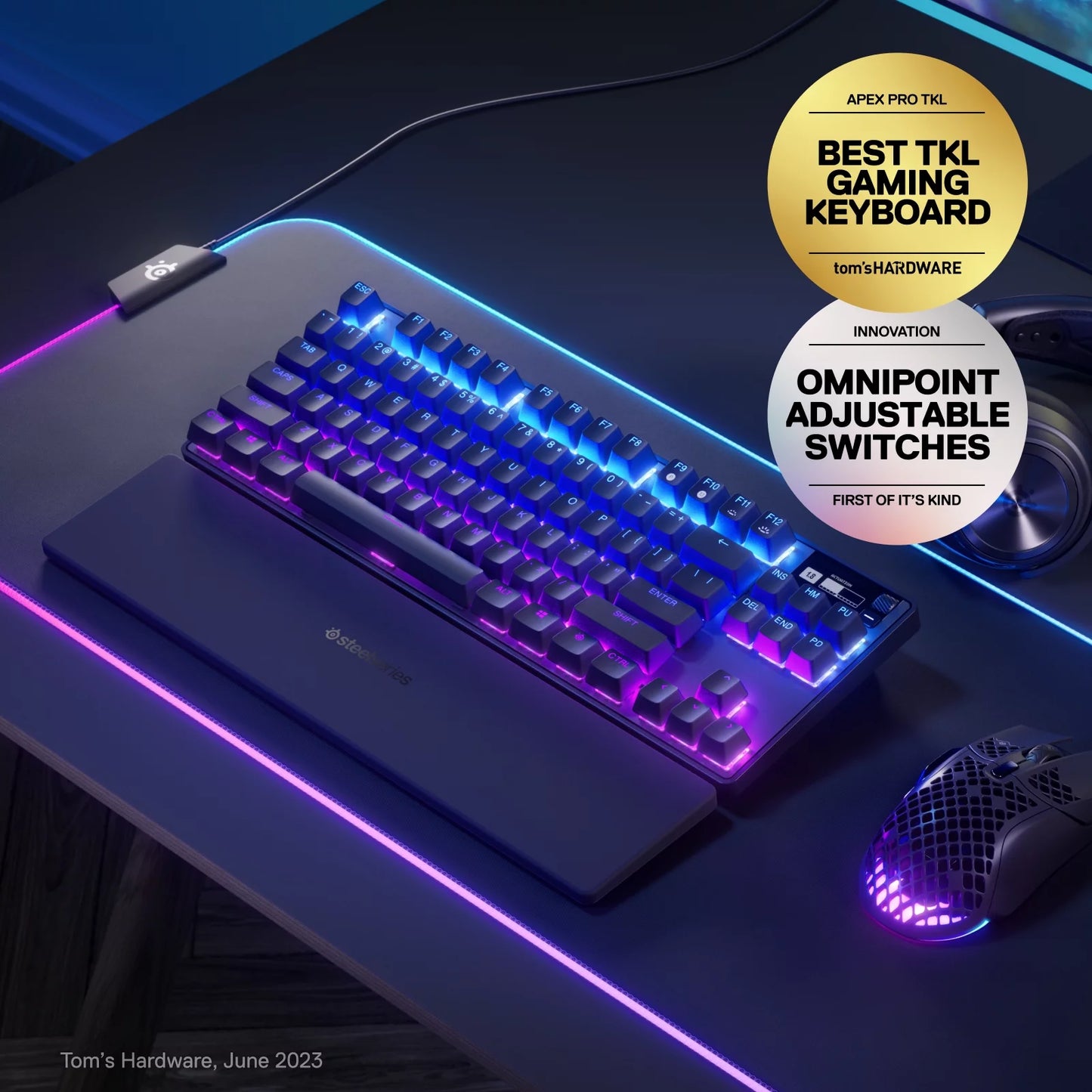 Apex Pro TKL Wireless Mechanical Gaming Keyboard – Tenkeyless – RGB – USB-C - PC, Mac